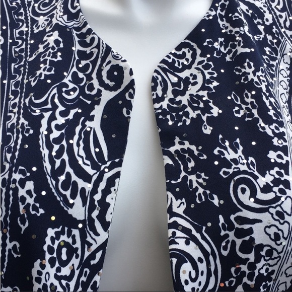 Jessica Howard unlined black and white sparkle paisley jacket size 12 - Picture 3 of 7